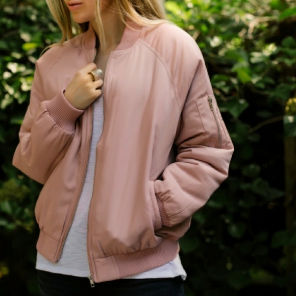 11thstreet Jackets & Blazers - 11thstreet Blush Pink Bomber Jacket